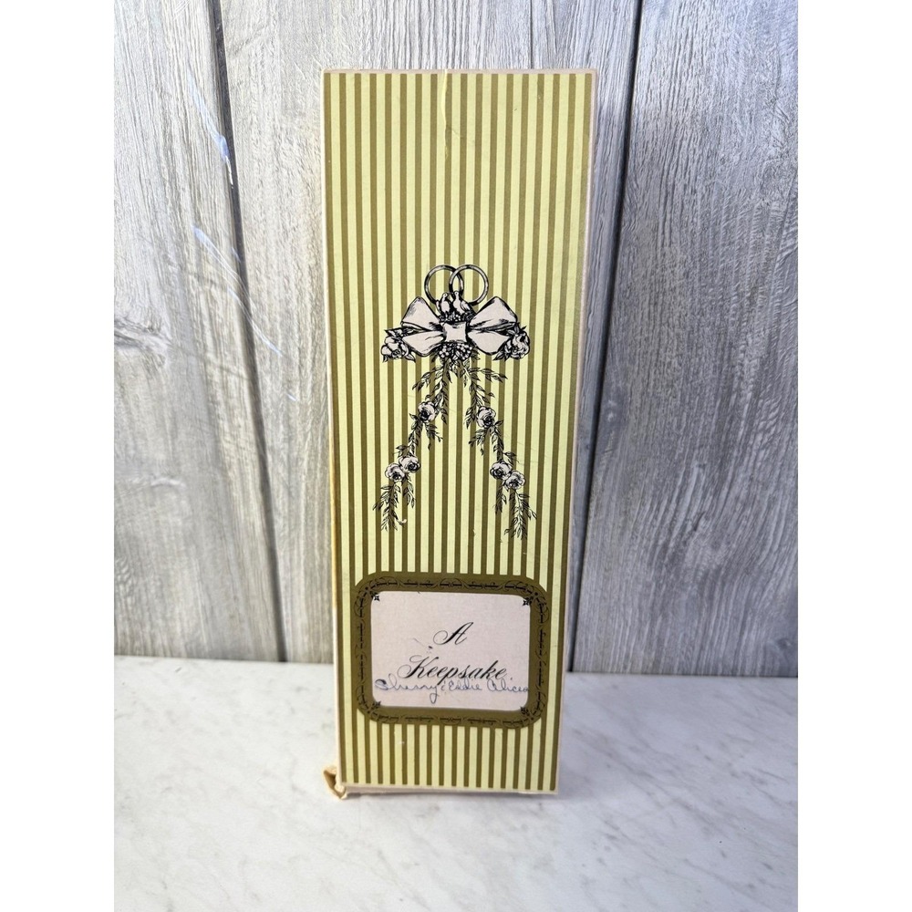 Vintage 1972 Cawley Co Wedding Anniversary Plaque Marriage Cross Gold on Walnut